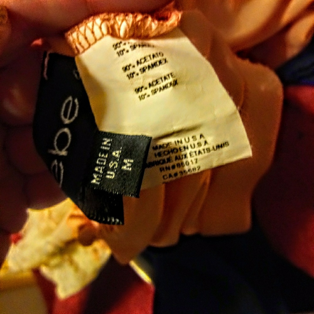 BEBE Top Size M Ruched Toga Twist Strap EUC - Picture 9 of 10